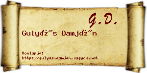 Gulyás Damján névjegykártya